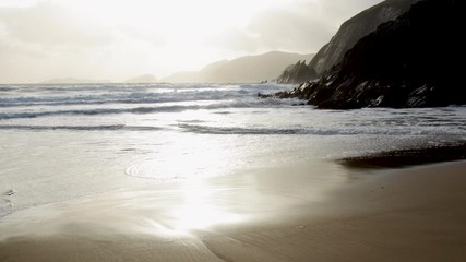 Wall Mural - footage of the rocky coastline at Coumeenoule in the dingle peninsula on the southern coast of Ireland, a filming location of the star wars movies