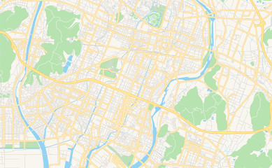  Printable street map of Himeji, Japan