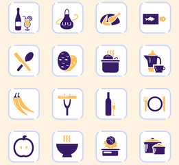 Food and kitchen icons set