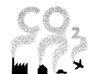 co 2 emissions trading , use of carbon dioxide. suitable for environmentalism, climate change, ecolo