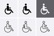 Handicapped Icons set. Disabled man symbol, Vector
