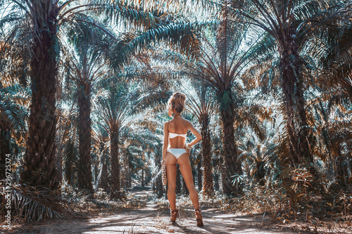 beautiful young woman in wh...