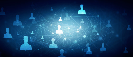 Fototapete - 2d illustration Business Network 
