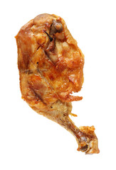 Poster - chicken leg on white background