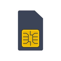 Poster - Phone sim card icon. Flat illustration of phone sim card vector icon for web design