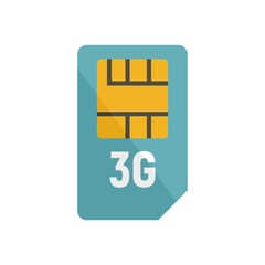 Poster - 3g sim card icon. Flat illustration of 3g sim card vector icon for web design