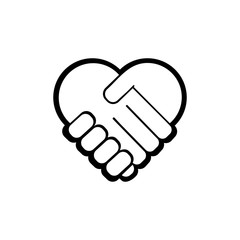 Fototapete - Hand shake heart icon