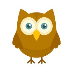 Sticker - Night owl icon. Flat illustration of night owl vector icon for web design