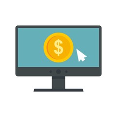 Poster - Web money monitor icon. Flat illustration of web money monitor vector icon for web design