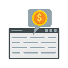 Poster - web page finance icon. flat illustration of web page finance vector icon for web design