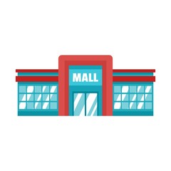 Canvas Print - Supermarket mall icon. Flat illustration of supermarket mall vector icon for web design