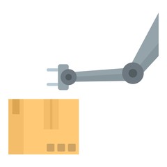 Poster - robot hand parcel icon. flat illustration of robot hand parcel vector icon for web design