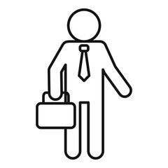 Wall Mural - business administrator icon. outline business administrator vector icon for web design isolated on w