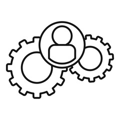 Poster - gear wheel avatar icon. outline gear wheel avatar vector icon for web design isolated on white backg