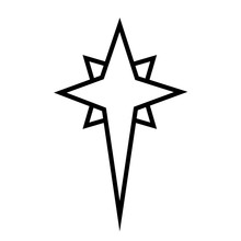 Christmas Star. Christian Religious Symbol Of The Birth Of The Concept Of Jesus Christ And Spirituality. Also Symbolize The Wishes Of Christmas.