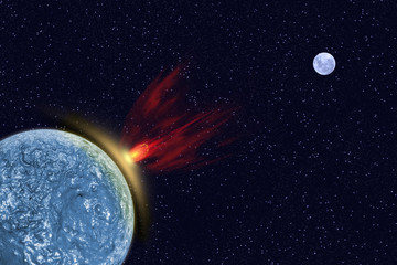 Wall Mural - comet hit the planet.
