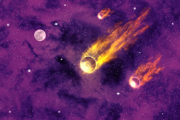 Wall Mural - comet in universe abstract background.