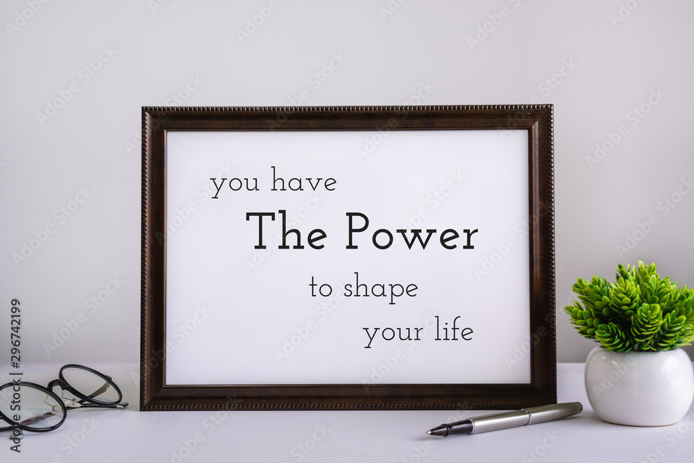 Wood Frame With Inspirational and Motivational Wisdom Quote. - obrazy, fototapety, plakaty 