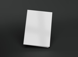 Wall Mural - blank a4 book hardcover mockup floating on grey background 3d rendering