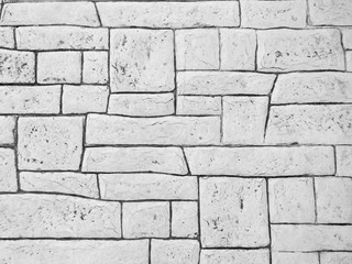 Canvas Print - old white stone pavement texture