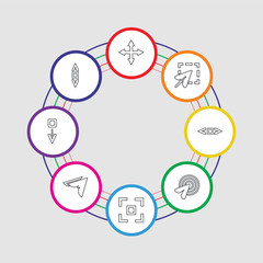 Poster - 8 colorful stroke icons set included move, cursor, cursor, move, cursor, move, selection,