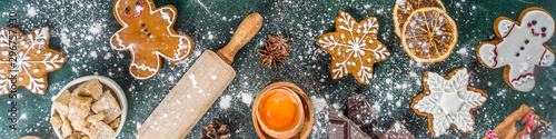 Fotomural Christmas, New Year cooking background