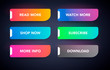 © Black White Mouse - Set of modern neon glowing buttons in different colors. Vector Web Element