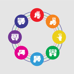 Fototapete - 8 colorful round icons set included tablet, tablet, tablet, tap, smartphone, smartphone