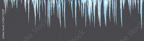 Fotografía icicles hanging downisolated with precise clipping path included