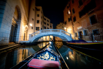 Wall Mural - Venice Gondola tour at night