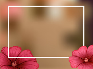 Sticker - Border template with red flowers