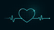 Pulse rate Line in Heart shape on green chart background. Illustration about health concept.