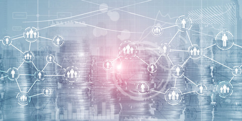 Wall Mural - icon of people with network connections. social media concept.