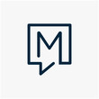 © gemilang - letter M with speech bubble line logo. talk logo vector modern illustration graphic abstract template. Chat concept Logo Template - VECTOR