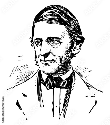 Fotomural Ralph Waldo Emerson vintage illustration