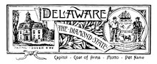 The State Banner Of Delaware The Diamond State Vintage Illustration