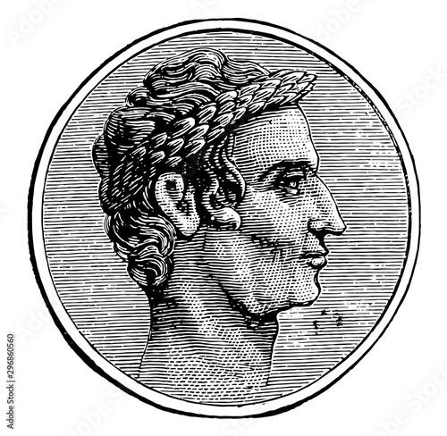 Fotomural Julius Caesar, vintage illustration