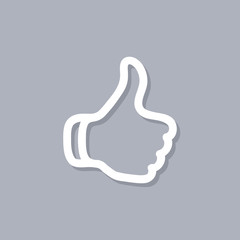 Sticker - Thumbs up isolated on gray background