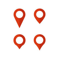 Leinwandbilder - Red Map Location modern icon logo