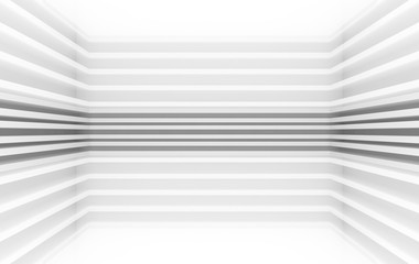 Poster - 3d rendering. modern parallel gray panels pattern design corner wall  room background.