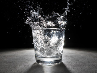 glass of water with ice