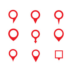 Leinwandbilder - Set of map pins modern icon