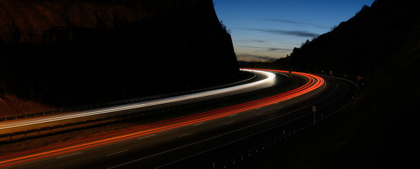 Red Tail lights streak 