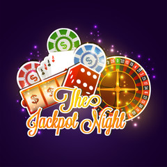 Poster - Jackpot Night background with Creative Casino elements.