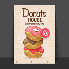 Wall Mural - Donut House Flyer, Template or Price Card.