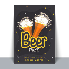 Canvas Print - Beer Time Flyer, Template design.