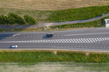 Wall Mural - asphalt road, view from above