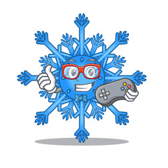 Sticker - Gamer snowflake isolated with in the mascot