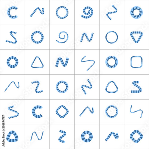 Design elements set. Abstract blue geometric icons.