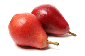 Red pear isolated on white background 